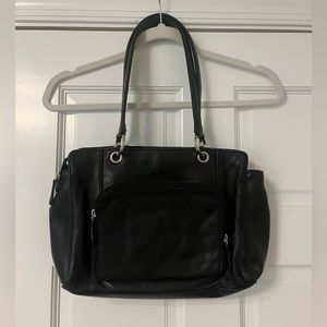 Worthington vinetage black leather shoulder bag